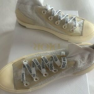 Dior White and Cream High-Top Sneakers